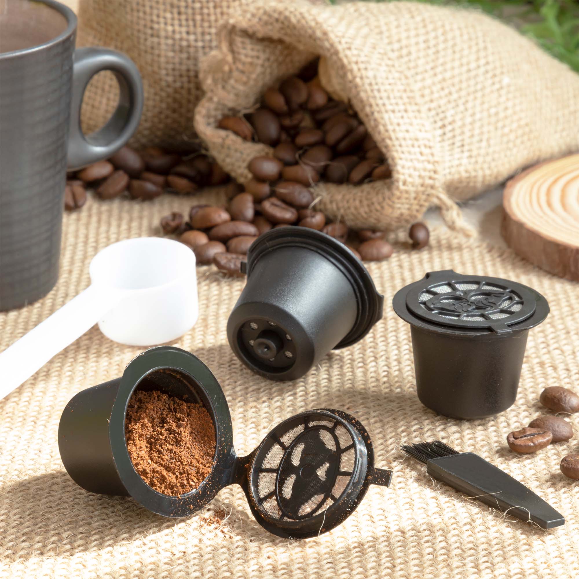Capsule di caffè in acciaio inossidabile riutilizzabile, cucchiaini da  caffè riutilizzabili Kit, set di ricambio Capsule per caffè ricaricabile  per la
