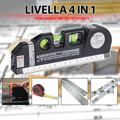 Livella 4 in 1 con Laser e Metro integrati